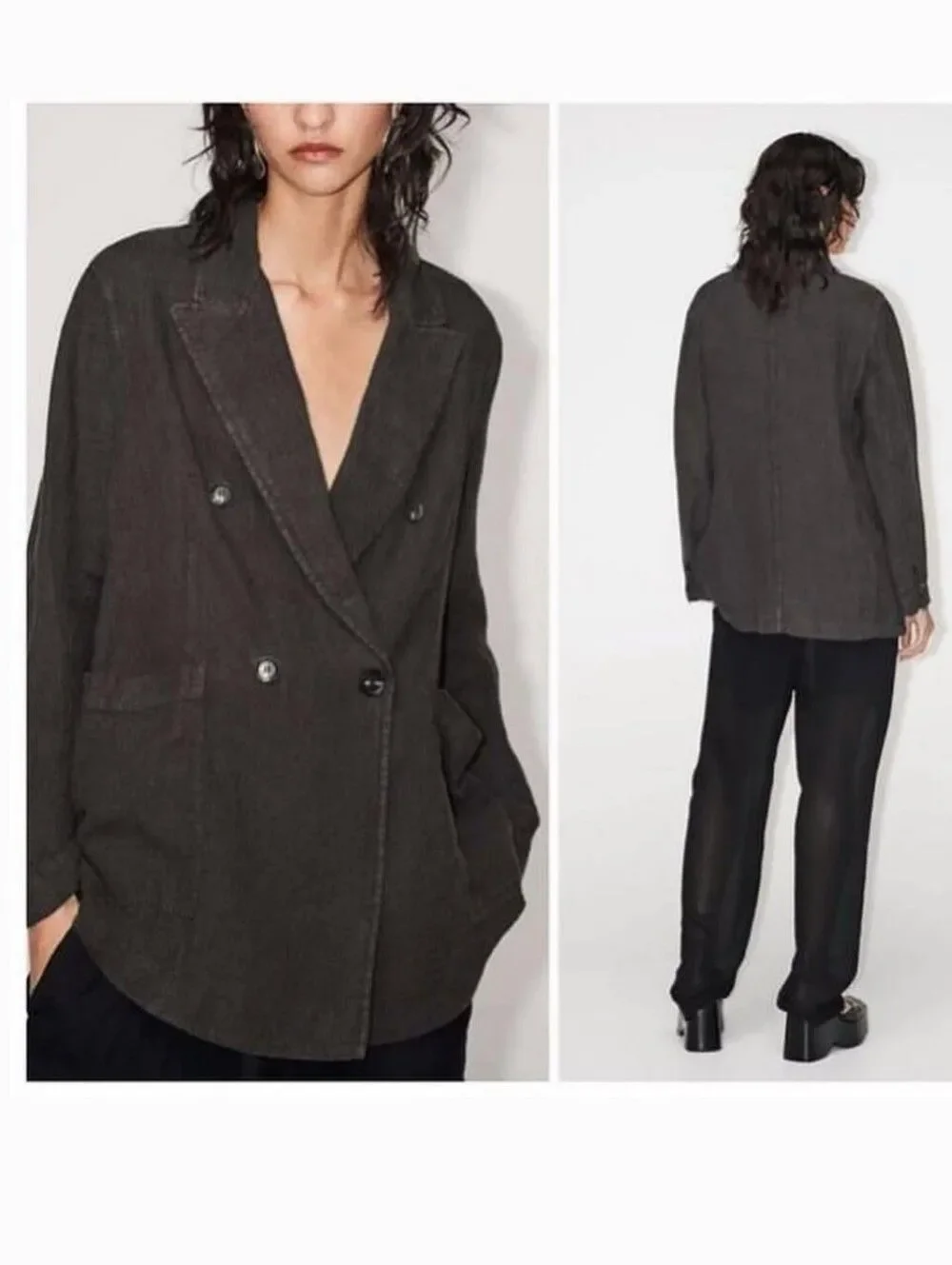 ZARA RELAXED FIT LINEN BLAZER LIMITED EDITION Size XS